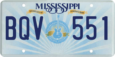 MS license plate BQV551