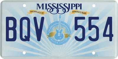 MS license plate BQV554