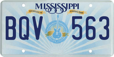 MS license plate BQV563