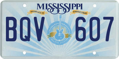 MS license plate BQV607