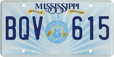 MS license plate BQV615