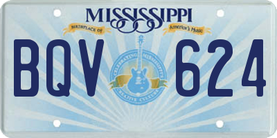 MS license plate BQV624