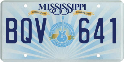 MS license plate BQV641