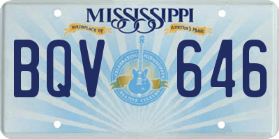 MS license plate BQV646