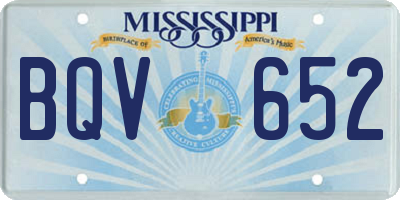 MS license plate BQV652