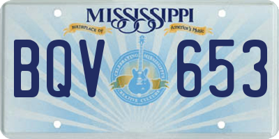 MS license plate BQV653