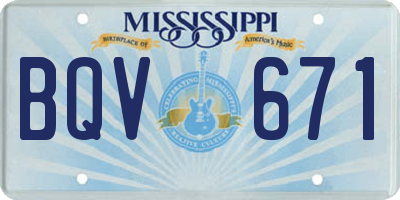 MS license plate BQV671