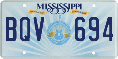 MS license plate BQV694