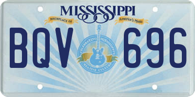 MS license plate BQV696
