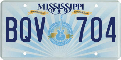 MS license plate BQV704