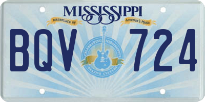 MS license plate BQV724