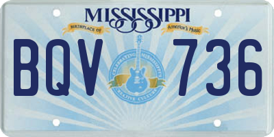 MS license plate BQV736