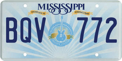 MS license plate BQV772