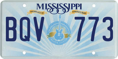 MS license plate BQV773