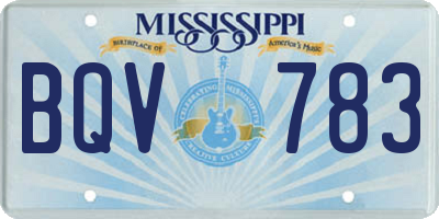 MS license plate BQV783