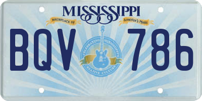 MS license plate BQV786