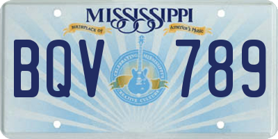 MS license plate BQV789