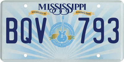 MS license plate BQV793