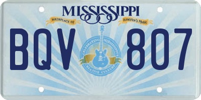 MS license plate BQV807
