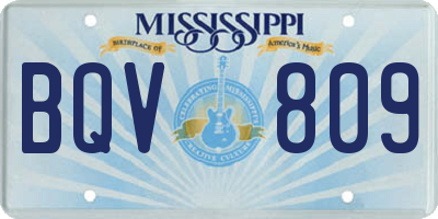 MS license plate BQV809