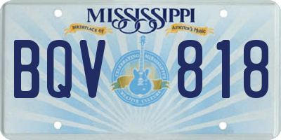 MS license plate BQV818