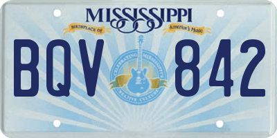 MS license plate BQV842