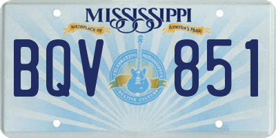MS license plate BQV851