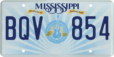 MS license plate BQV854