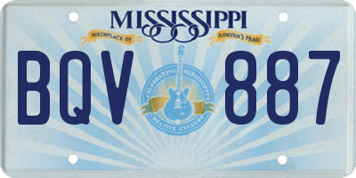 MS license plate BQV887