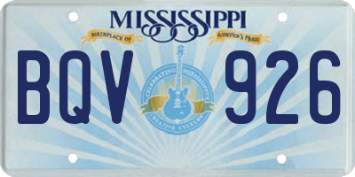 MS license plate BQV926