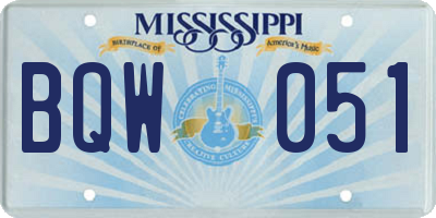 MS license plate BQW051