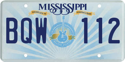 MS license plate BQW112