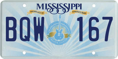 MS license plate BQW167