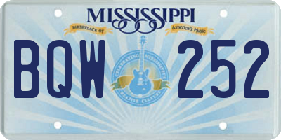 MS license plate BQW252