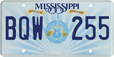 MS license plate BQW255