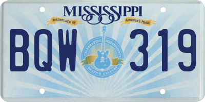 MS license plate BQW319
