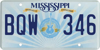 MS license plate BQW346