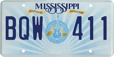 MS license plate BQW411