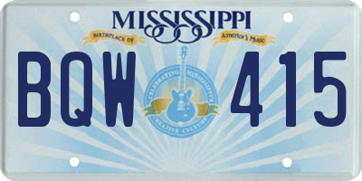 MS license plate BQW415