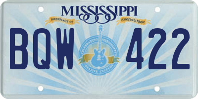 MS license plate BQW422