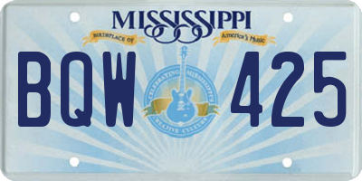 MS license plate BQW425