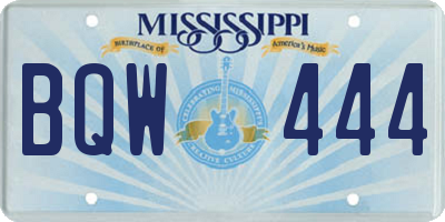 MS license plate BQW444