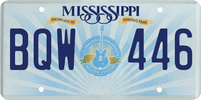 MS license plate BQW446
