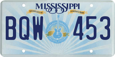 MS license plate BQW453