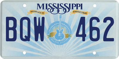 MS license plate BQW462