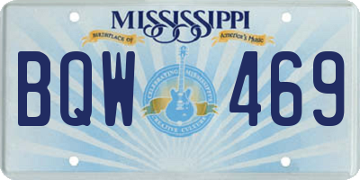 MS license plate BQW469