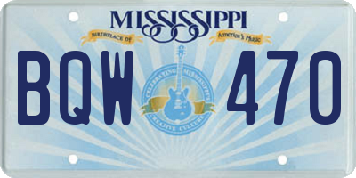 MS license plate BQW470