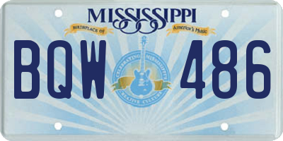 MS license plate BQW486