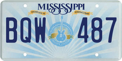 MS license plate BQW487