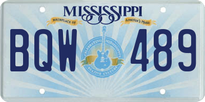 MS license plate BQW489